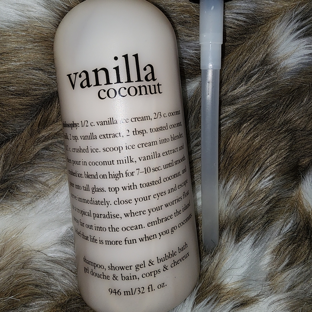 Philosophy Vanilla Coconut shampoo, shower gel, & bubble bath